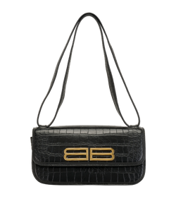 Small Gossip Shoulder Bag, Leather Black, 662461, DB, 3*